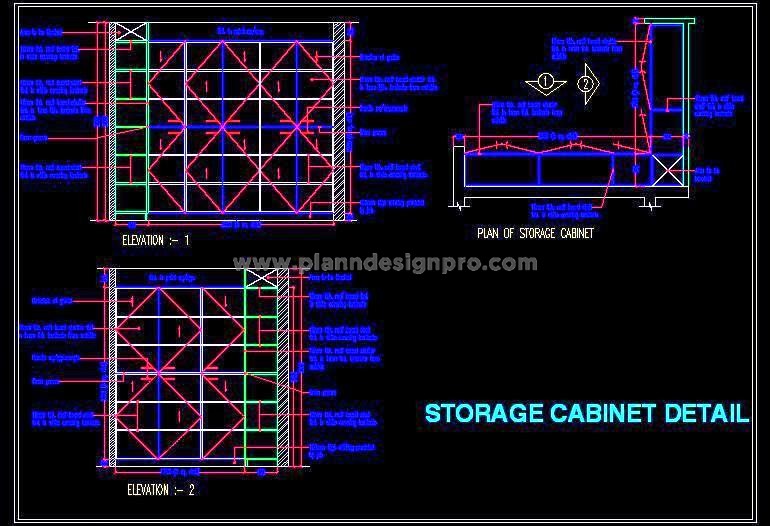 L-Shaped Cabinet with Adjustable Shelves in AutoCAD DWG